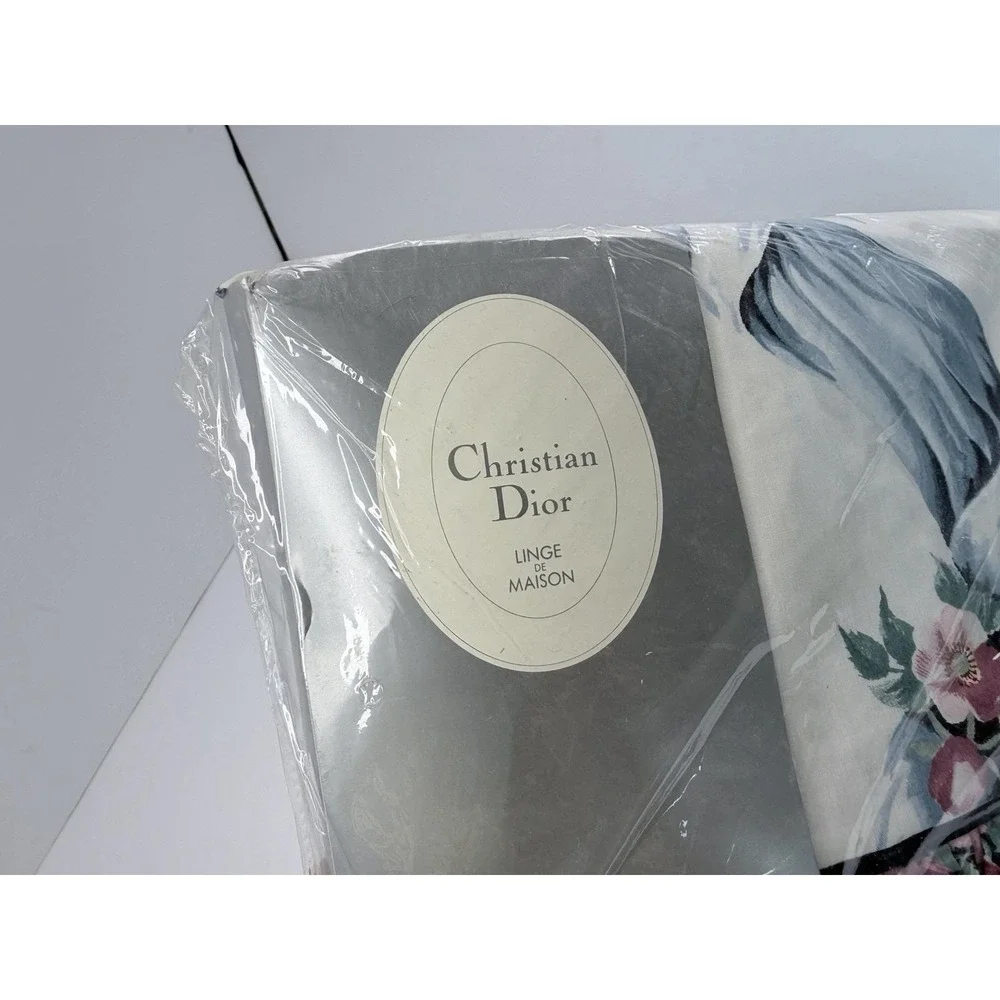 Christian Dior Wamsutta Diva Full Flat Sheet Pink Flowers Floral Vintage